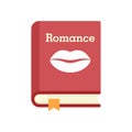 Literary romance book icon flat isolated vector