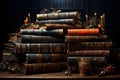 Literary treasure trove A stack of books beckons at the bookstore