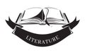 Literature concept design. Black and white icon Royalty Free Stock Photo