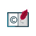 Literature feather write property intellectual copyright icon