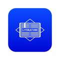 Literature icon blue vector