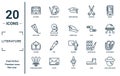 Literature Linear Icon Set. Includes Thin Line Pictures, Paint Tube, Autumn, Three Musketeers, Long John Silver, Robin Hood,