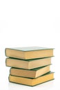 Literature and reading concept. Books stack with green covers on a white background.Reading of books. Knowledge concept Royalty Free Stock Photo