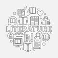 Literature round illustration Royalty Free Stock Photo