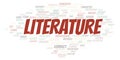 Literature typography word cloud create with the text only Royalty Free Stock Photo