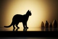 Lithe 3D kittys shadow elegantly rendered against backdrop in art Royalty Free Stock Photo