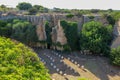 Lithica Stone Quarry on Balearic Islands. Spain. Old Stone-pit on Menorca. Ancient quarry on the island of Menorca Royalty Free Stock Photo