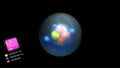 Lithium atom, with element`s symbol