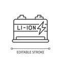 Lithium ion battery linear icon