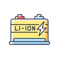 Lithium ion battery RGB color icon