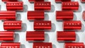 lithium-ion red 4680 Tesla battery, High-capacity accumulator cell modules, tabless cell, mass production batteries high power, Royalty Free Stock Photo