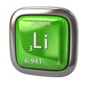 Lithium Li chemical element from the periodic table green icon Royalty Free Stock Photo