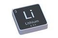 Lithium Li chemical element of periodic table isolated on white background Royalty Free Stock Photo