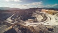 Lithium mine devastated landscape, environmental damage concept