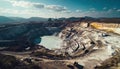 Lithium mine devastated landscape, environmental damage concept