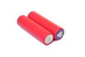 Lithium rechargeable battery in red color