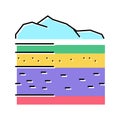 lithosphere ecosystem color icon vector illustration