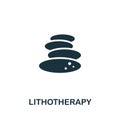 Lithotherapy icon. Monochrome simple element from therapy collection. Creative Lithotherapy icon for web design