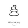 lithotherapy icon vector from therapy collection. Thin line lithotherapy outline icon vector illustration. Linear symbol for use