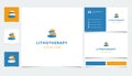 Lithotherapy logo design with editable slogan. Branding book and business card template.