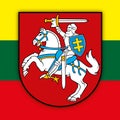 Lithuania coat of arms and flag Royalty Free Stock Photo