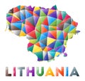 Lithuania - colorful low poly country shape.