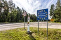 Lithuania country border sign between Latvia and Lithuania Royalty Free Stock Photo