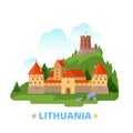 Lithuania country design template Flat cartoon sty