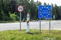 Lithuania EU country border sign Royalty Free Stock Photo