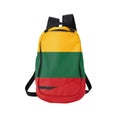 Lithuania flag backpack isolated on white
