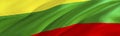 Lithuania flag. 3D rendering Waving flag design. The national symbol of Litva. 3D Waving sign design. Waving sign background Royalty Free Stock Photo