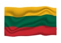 Lithuania Flag Icon. National Flag Banner. Cartoon Vector illustration