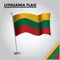 LITHUANIA flag National flag of LITHUANIA on a pole