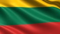 Lithuania flag, with waving fabric texture