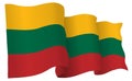 Lithuania Flag Waving Vector Illustration