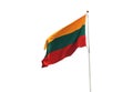 Lithuania Flag waving against white background