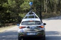 Lithuania, Google Street View vehicle driving through Neringa municipality. 21 03 2021