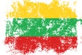 Lithuania grunge, old, scratched style flag