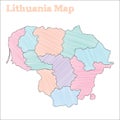 Lithuania hand-drawn map.