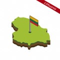 Lithuania Isometric map and flag. Vector Illustration