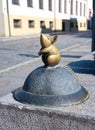 Lithuania, Klaipeda. The bronze figure of a mouse.