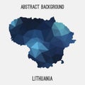 Lithuania map in geometric polygonal,mosaic style.