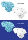Lithuania map in geometric polygonal style. Abstract gems triangle.