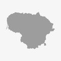 Lithuania map in gray on a white background Royalty Free Stock Photo
