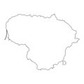 Lithuania map outline, detailed vector illustration