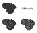 Lithuania map with regional division