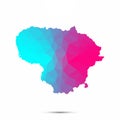 Lithuania map triangle low poly geometric polygonal abstract style.