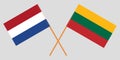Lithuania and Netherlands. The Lithuanian and Netherlandish flags. Official colors. Correct proportion. Vector