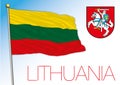 Lithuania official national flag and coat of arms, EU Royalty Free Stock Photo