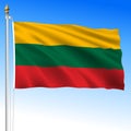 Lithuania official national waving flag, European Union Royalty Free Stock Photo